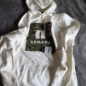 Armada Men’s White Hoodie with Camo Logo
